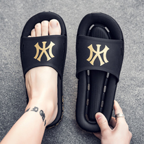 Mens slippers for summer wear Korean fashion casual non-slip and deodorant beach word drag outdoor Vietnamese cool slippers