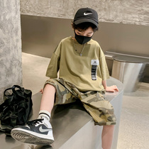 Next music boys dress suit Summer children camouflate CUHK Tong cool handsome summer short sleeves Two sets of foreign air