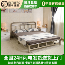 304 stainless steel bed 1 5m18 8 m iron frame bed European single double bed modern simple rental house dedicated bed