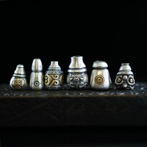 925 Pure Silver Buddha Head Tee Tee gluttonous Diamond Pestle Mantra Mantra Moon Bodhi Buddha Pearl Diy Accessories Xiang Cloud