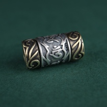 S925 sterling silver six-character mantra bucket beads with bead pendant necklace Tibetan six-character mantra diy can be rotated talisman