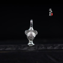 Tibetan silver white copper ethnic style handmade hand string Buddha bead card zi number hanging accessories accessories Gesang flower boutique text play