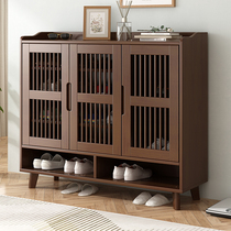 New solid wood shoe cabinet large capacity breathable door shoe cabinet living room porch cabinet economical modern minimalist shoe cabinet