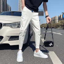 Mens pants summer thin Korean version of the trend of the foot ankle-length pants Ruffian casual pants spring and autumn 2021 New