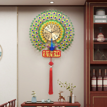 Wall clock home top ten Brand Watch living room simple personality creative Peacock decoration European silent clock Wall