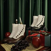 South Cross Original (Fragrant Roots Iris Tail) Lolita Shoes Splicing Small Leather Boots Spring New Spot