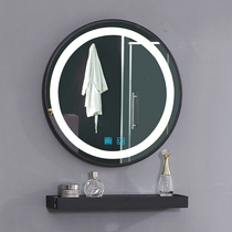 Bathroom sink black bathroom mirror round mirror washbasin space aluminum black and white mirror cabinet Nordic simplicity