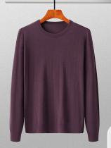 Ordos produced 100 pure cashmere round neck base shirt mens ultra-thin spring and autumn knitted long sleeve mens cardigan