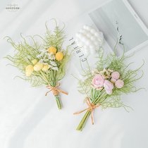 ins wind fake flower collar certificate hand holding flower photo picnic prop dry flower small flower bouquet furnishing simulation flower pendulum piece decoration