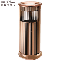 High-grade stainless steel floor ash bucket public ash tube lobby fashion trash can with ashtray elevator trash can