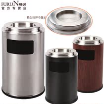 Large round seat floor ash bucket stainless steel trash can outdoor paint trash cans Mall Super public ash tube