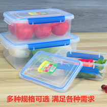 Fresh-keeping box plastic rectangular buckle rubber ring sealed refrigerator special food box serving vegetable fruit meat food grade