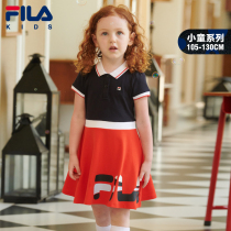 FILA Fila childrens clothing girls  dress 2021 summer new childrens childrens fashion foreign style long dress tide