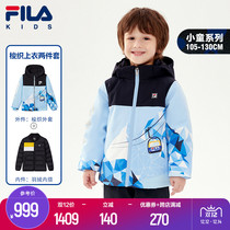 FILA Phila childrens down jacket 2021 Winter New Tide boy baby two-piece set of windproof warm coat