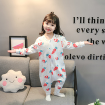 Children Siamese pajamas autumn thin men baby sleeping bag fen tui fang ti bei cotton baby child Home Services
