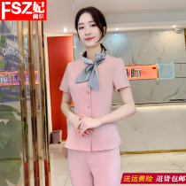 Hotel waiter work clothes skirt simple female summer thin section Foot bath teacher decoration body temperament uniform suit