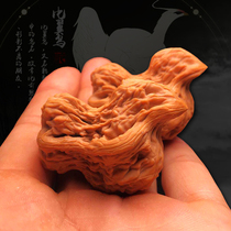 Wenplay walnut wild alien lion head bird official hat deformity Mandarin duck hand handle primary color peace dove pair plate