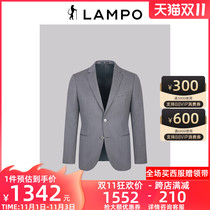 LAMPO blue leopard all season mens suit suit jacket pure wool business super slim gray suit jacket men