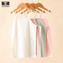 Girl class A solid color camisole vest summer spring and autumn students little girls middle and big children wear cotton undergarments