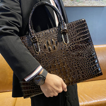 2021 New Mens Bag Luxury Brands Genuine Leather Business Trip Handbag Avocado Leather Men Briefcase Single Shoulder Bag