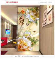 New modern 3d art glass custom porch screen shoe cabinet partition craft glass decoration background wall Peony