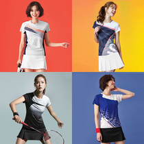 New Badminton Suit Womens Suit Womens Sport Speed Dry Breathable Short Sleeve Shorts Mens Match Ping Pong Jersey Custom