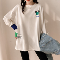 Pregnant women's T-shirt women's spring cotton Korean maternity coat spring 2022 new T-shirt base shirt spring and autumn loose