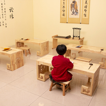 Kindergarten Solid Wood Guoxue Table Calligraphy Training Course Brush Private School Pupils Children Chinese Antique Desk and Chair