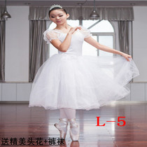 New ballet dress adult ballet dance dress yarn dress white puffy bubble sleeve performance performance dress