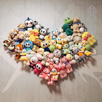 Creative trembles Net Red love doll wall ins decorative wall fixed storage doll toy hanger grid wall