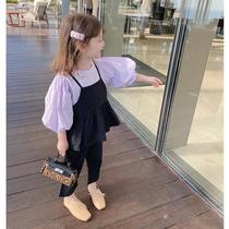 Girls Spring 2021 New Net red sports suit children Girls spring and autumn baby Foreign style fashionable three-piece set