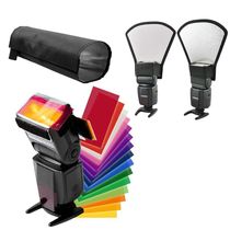 Flash diffusion kit 12-color set-top Flash filter hot shoe flash condenser silver version