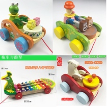 Childrens small pull car toy pull rope car tow toddler toy hand car 1-2-3 years old baby walker