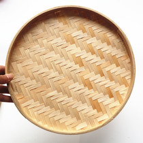 Kindergarten corridor Indoor bamboo woven rice screen Air hanging DIY dustpan Art painting Creative pendant ring wall decoration