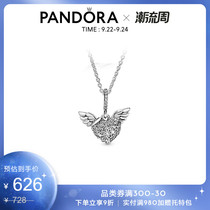 Pandora Pandora pavé inlaid angel wings necklace 398505C01 girl simple gift