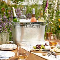 European-style ice bucket oval metal wine with ice cubes commercial red beer beverage tin ice bucket customized