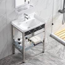 Small-sized floor-standing ceramic washbasin washbasin washbasin toilet washbasin black bracket balcony column basin