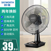 Skyworth electric fan Desktop home student dormitory office shaking head timing mute energy-saving 16-inch table fan electric fan