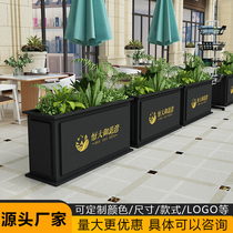 Iron outdoor stainless metal flower box combination flower bed square commercial street flower frame flower pot fence partition flower trough