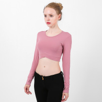 Spring 2021 new yoga long sleeve T-shirt women cross quick-drying exercise fitness clothing fashion Leisure Professional