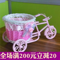 Bicycle floral ornaments car flower basket ornaments small flower car pendulum tricycle confused baby baby decorative props