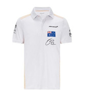 2021 new F1 racing suit polo shirt McLaren Ricardo mens quick-drying short-sleeved top shirt White