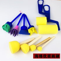 Kindergarten painting tool sponge painting brush round roller brush children hand DIY art supplies graffiti