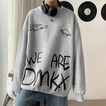 Graffiti sweater mens trend wild spring and autumn pullover boys  tops 2021 new autumn loose port wind ins