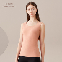 Kassenlan warm vest woman plus suede thickening without cuff tight body warm clothes without marks and autumn clothes to bottom blouses autumn and winter