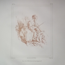 (Antique Home) 1845 Bouchers works prints mother and son the price is not refundable