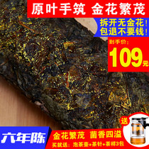 Black tea Hunan Anhua Anhua Anhua Black Tea Brick Tea Products Thick Tea Authentic Original Leaf Gold Floral Hand Built with Brick Tea