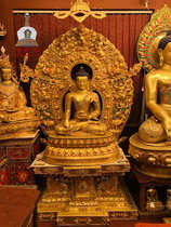 Nepals high-end boutique full gilt hand-carved Sakyamuni Buddha statue Sakyamuni craft full height 2 meters