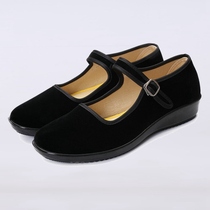 Old Beijing cloth shoes children black cloth shoes girls dance ceremony shoes square buckle shoes Republic of China students shoes Black