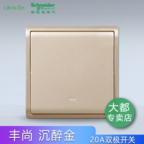 Schneider Fengshang intoxicated gold gold with lamp 20A bipolar switch Bath lamp air-conditioning switch